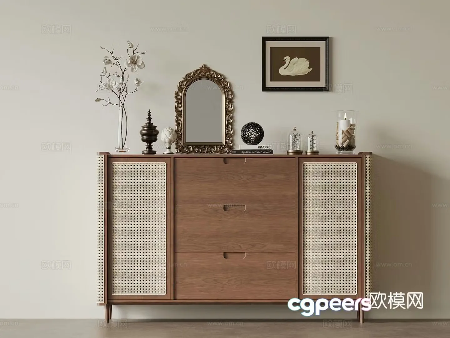 Medieval style entrance cabinet 3D model