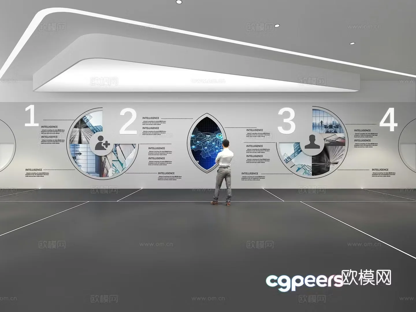Cultural wall Corporate culture wall Display wall Theme wall Exhibition hall Campus culture Corridor 3D model