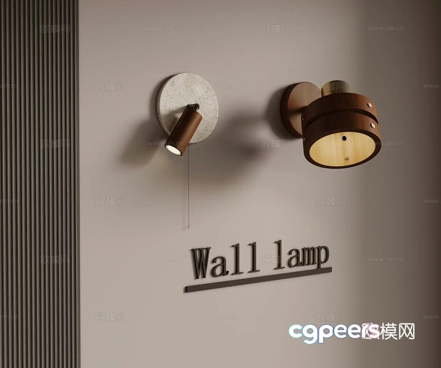 02 Middle-aged Wall Light Reading Light 3D Model