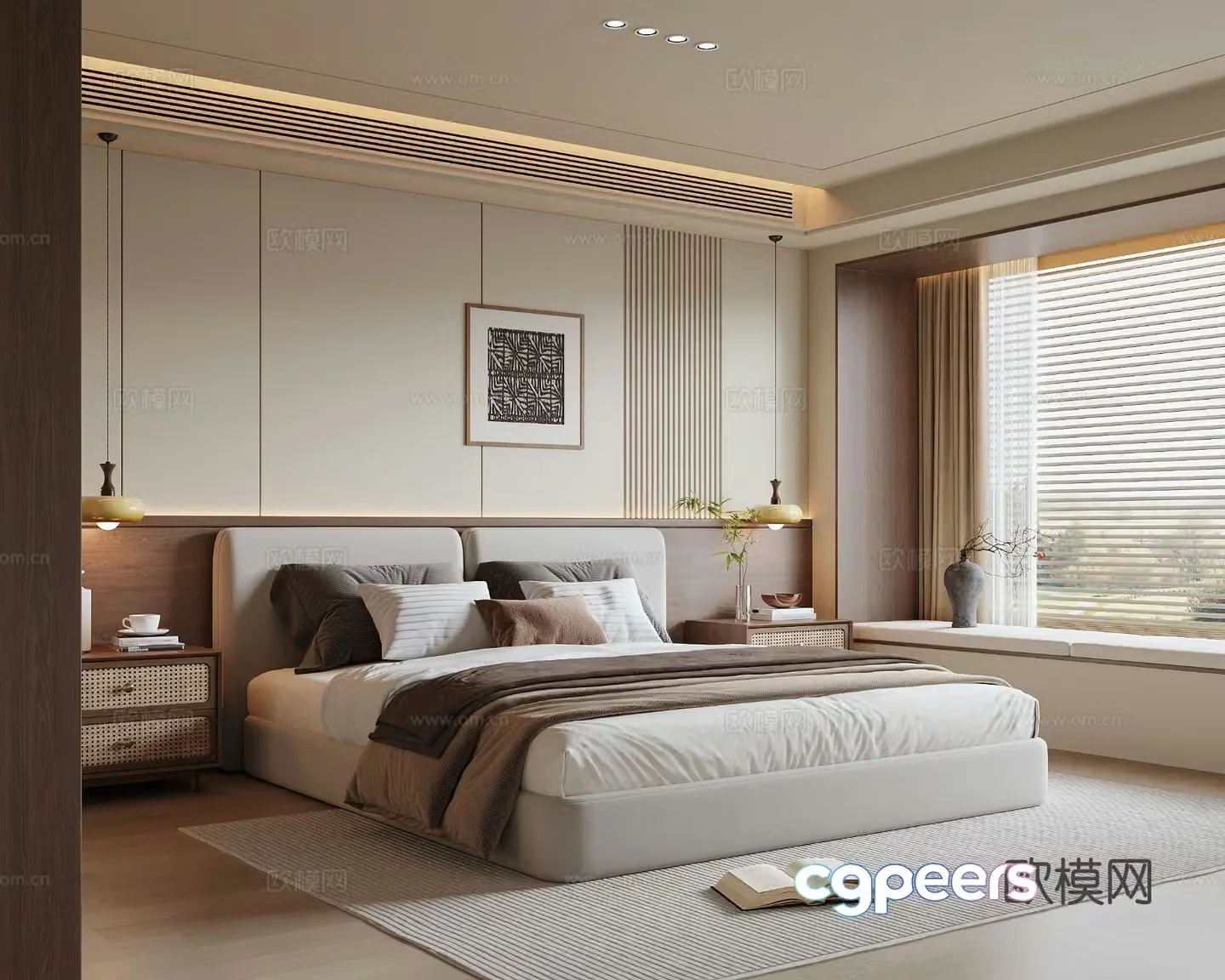 Modern medieval bedroom 3d model