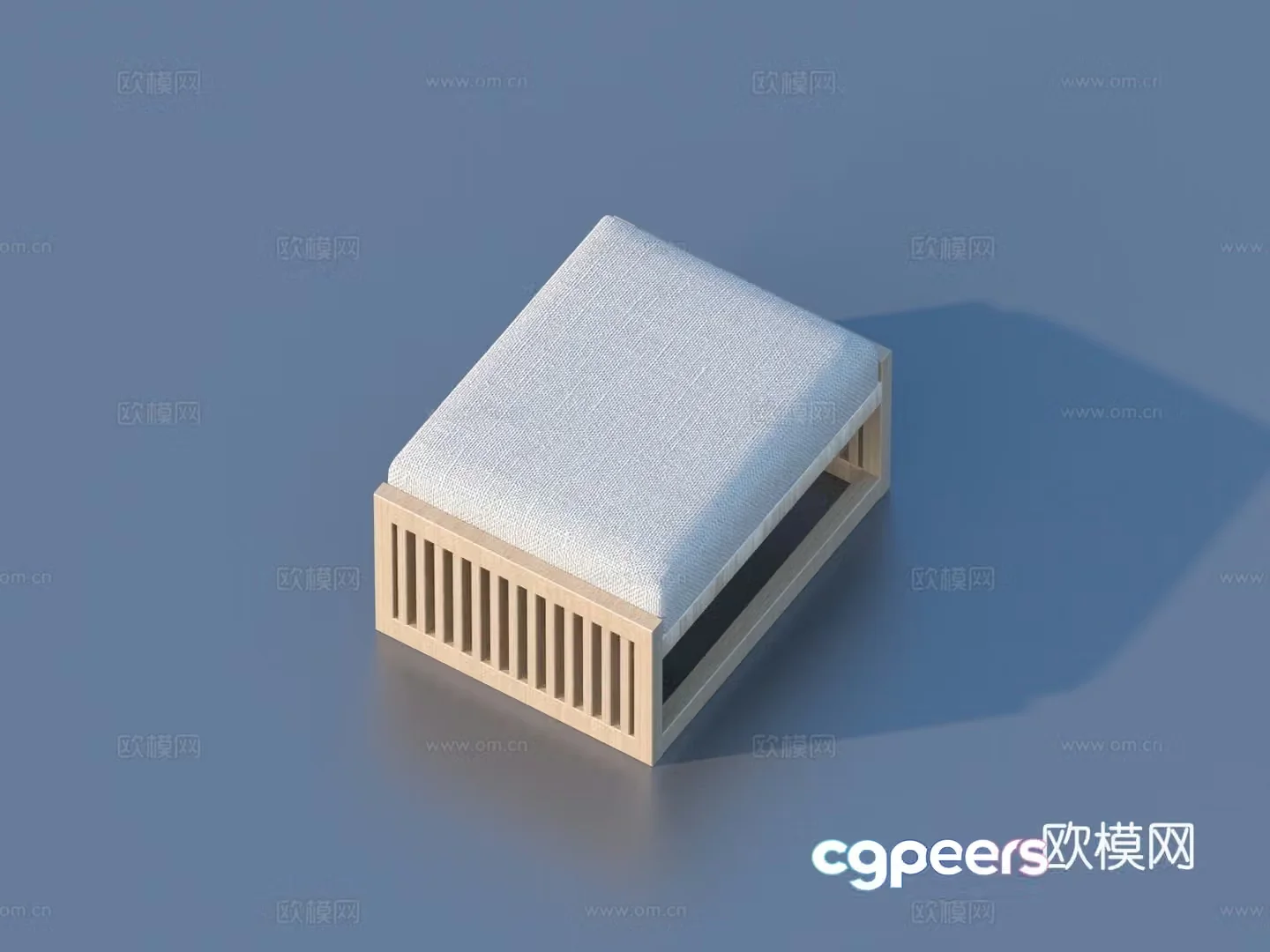 Low stool cushion fabric cushion 3D model