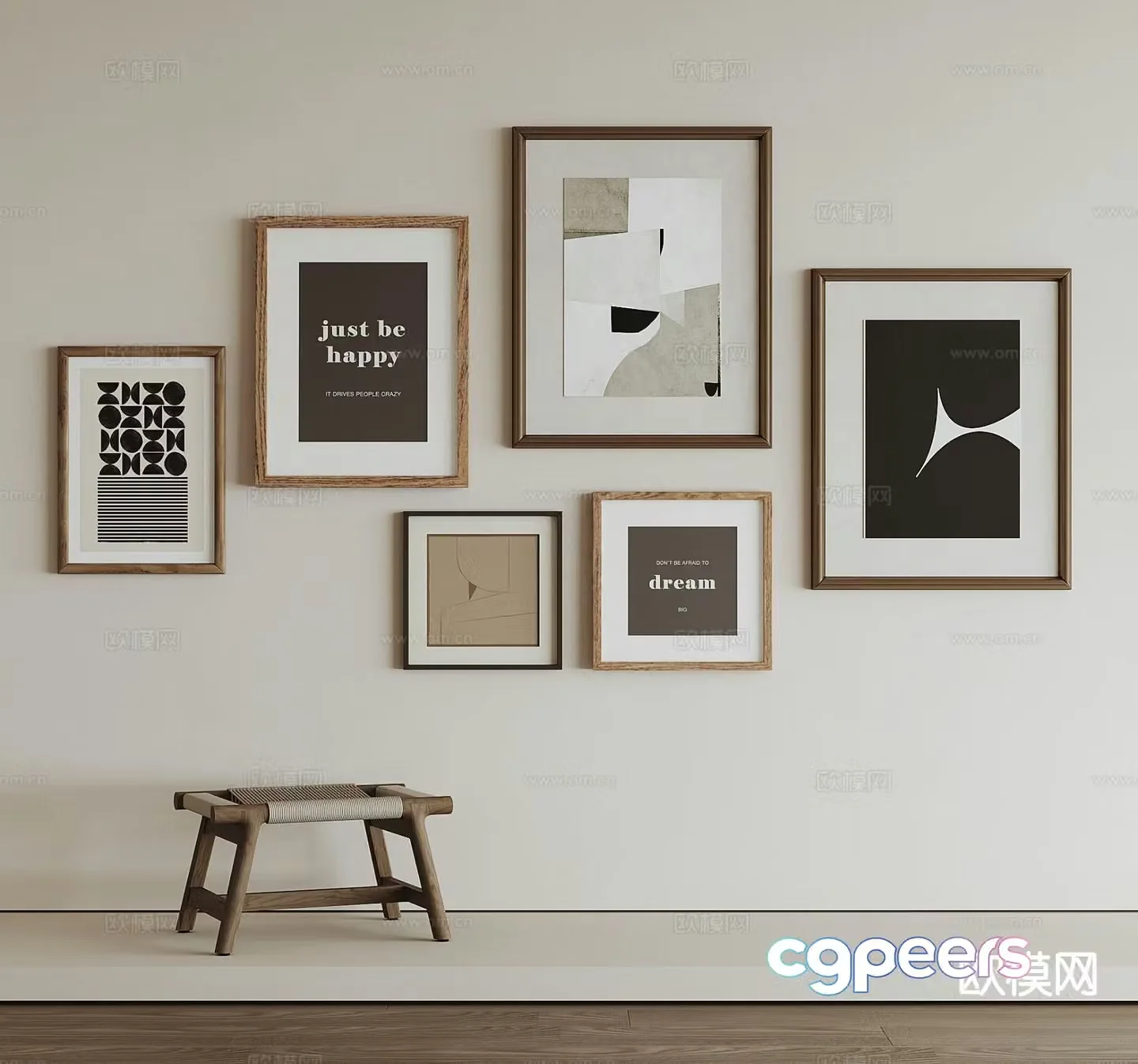 Modern decorative painting hanging painting 3d model