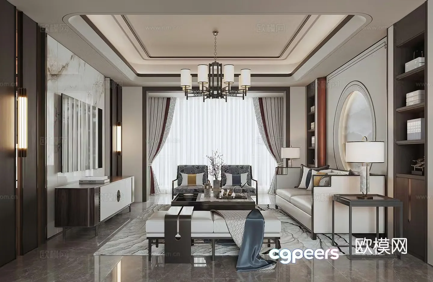 New Chinese living room 3D model