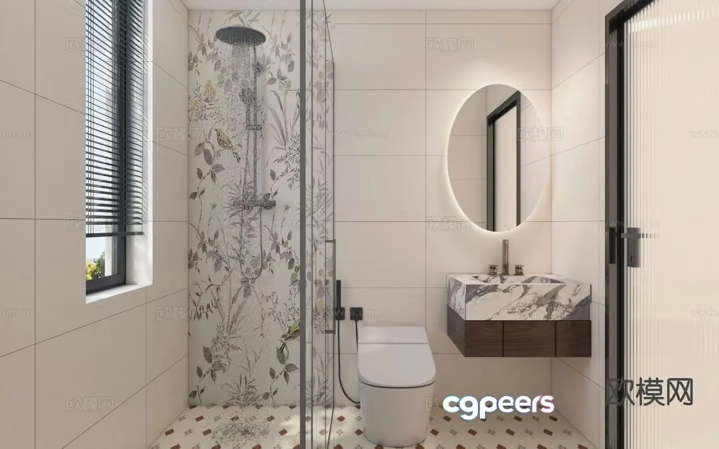Nordic bathroom bathroom 3d model
