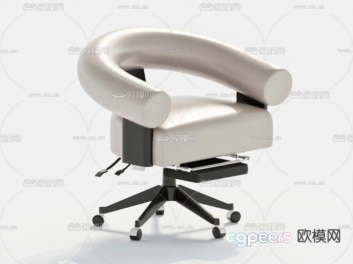 Leather office chair shift chair staff chair 3d model