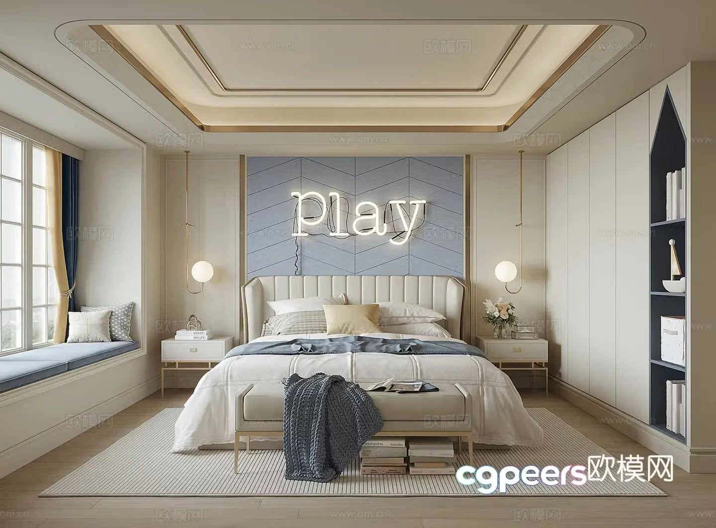 Modern boy room 3d model