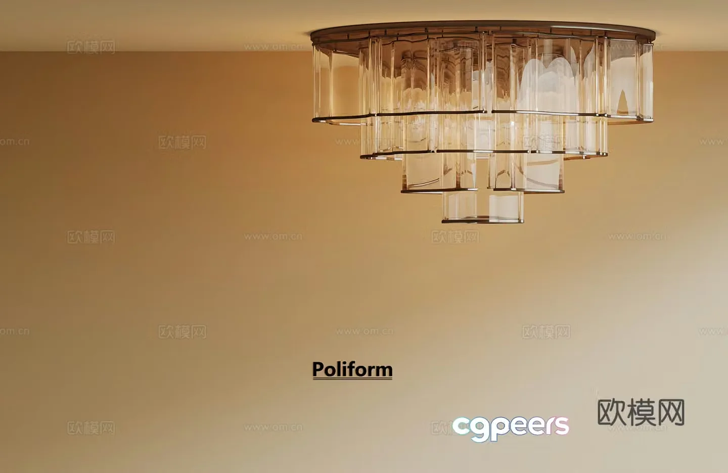 New Chinese-style ceiling lamp Crystal lamp 3D model
