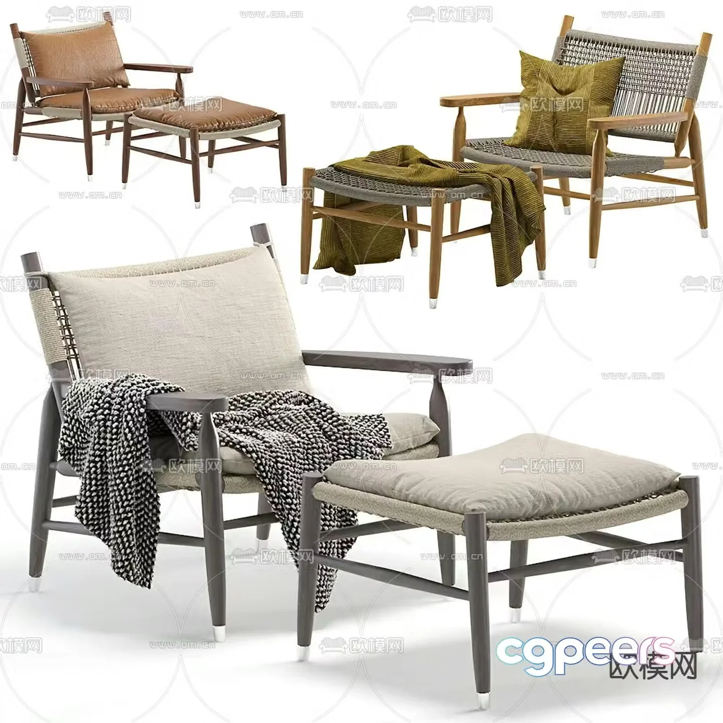 Tessa lounge chair armchair 3d model