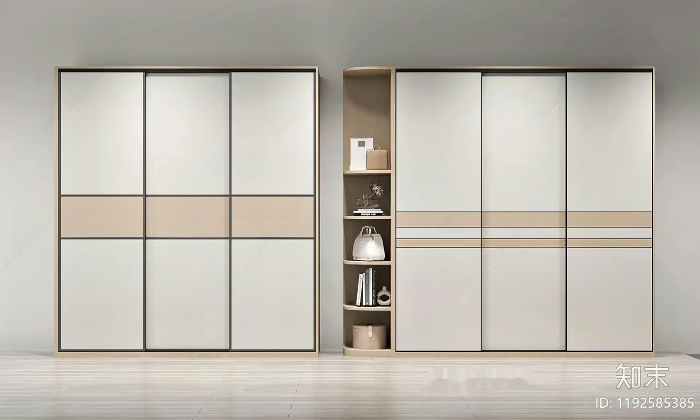 Modern Sliding Closet Doors 3D Model – 9069 – VRAY Render