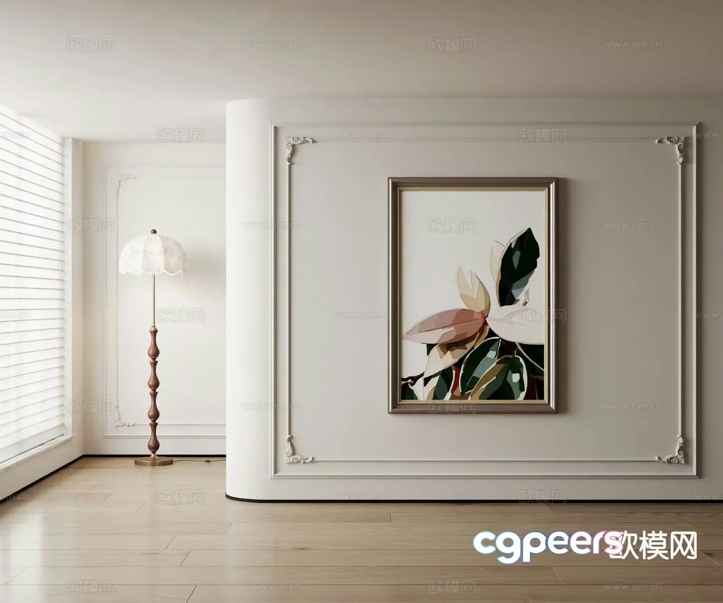 American decorative painting abstract painting 3d model