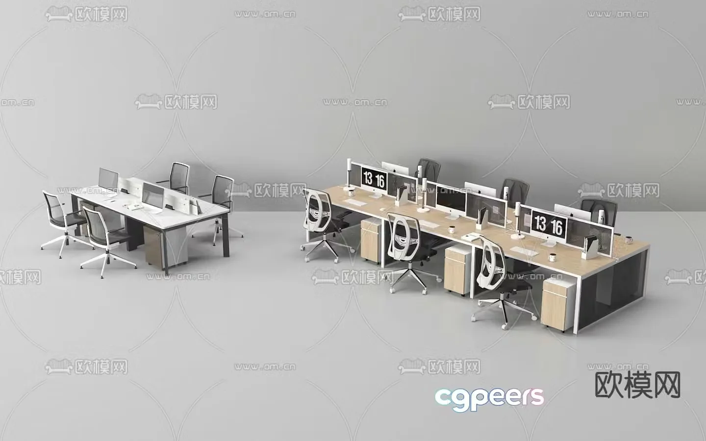 Office desk and chair 3d model