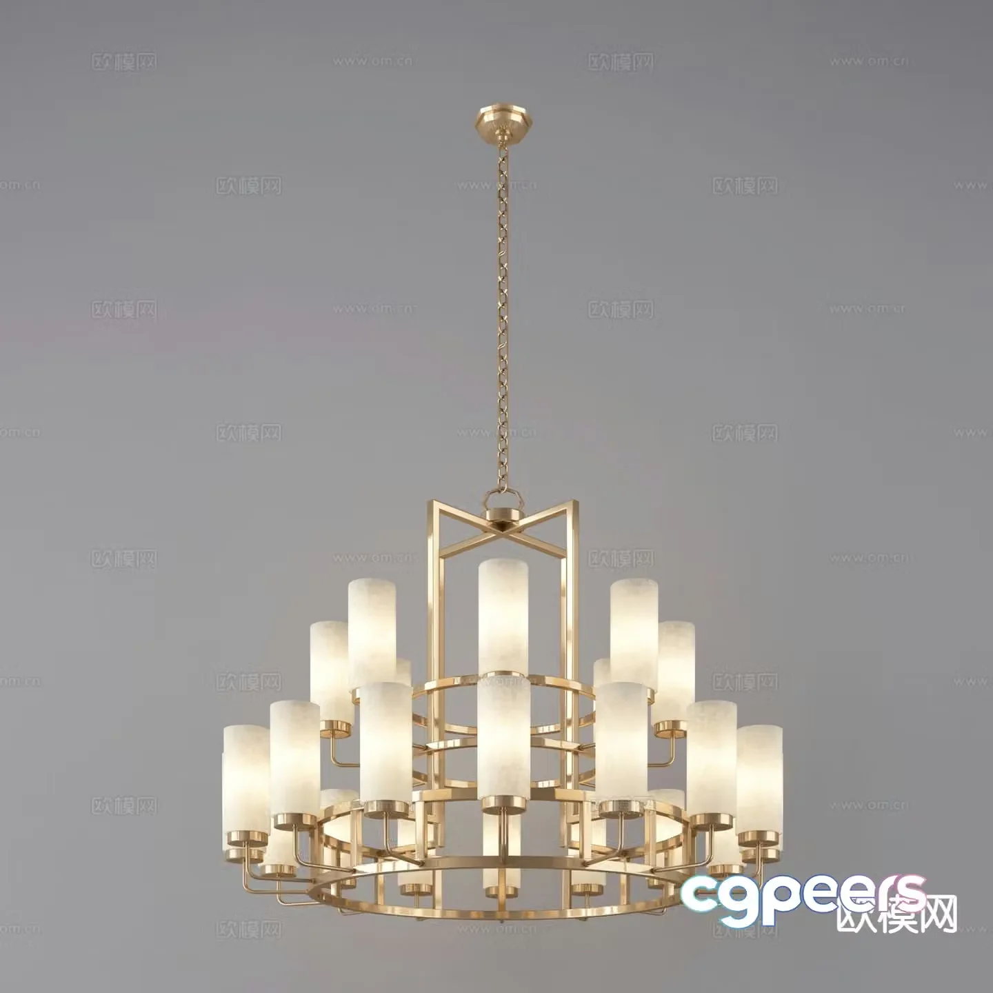 Light luxury chandelier hall chandelier 3d model