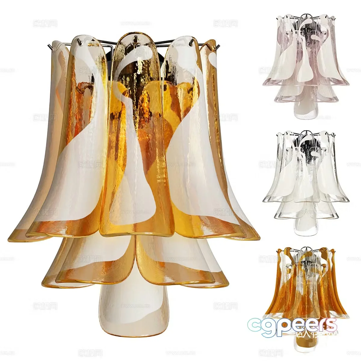 Modern light luxury glass wall lamp 3d model