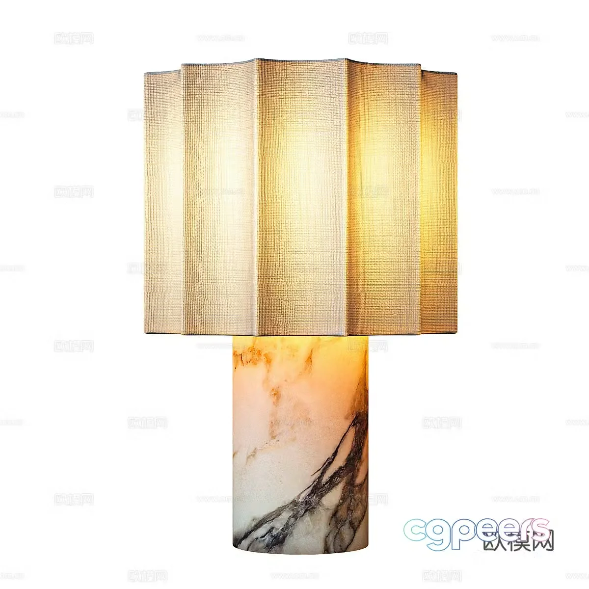 Modern Italian marble fabric table lamp 3D model