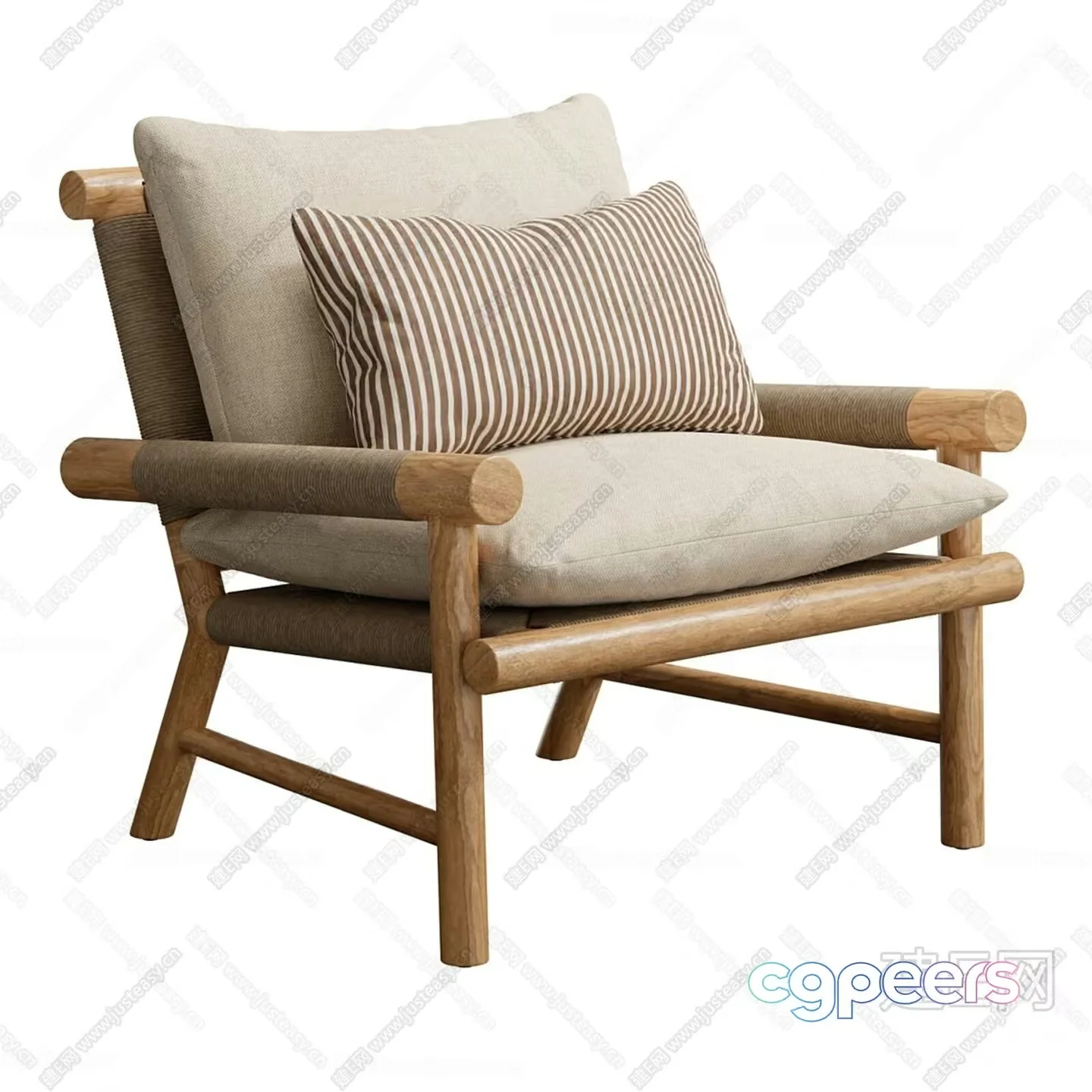 Wooden Armchair 3D Model – 12143 – VRAY Render
