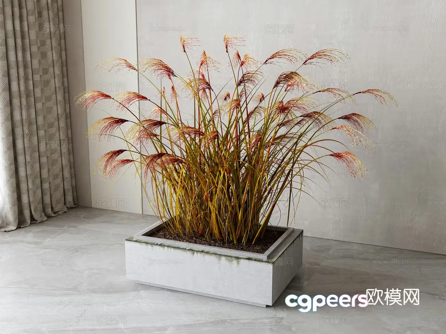 Modern green plant potted 3D model