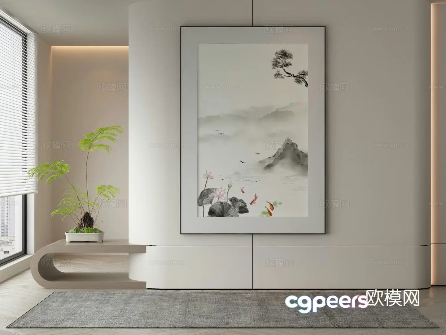 Wasabi hanging painting oil painting 3d model
