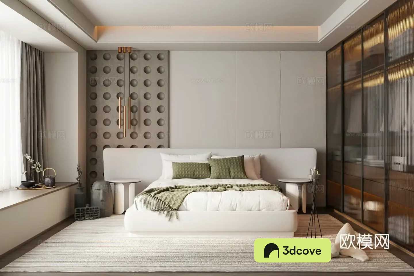Bedroom Double Bed Tatami Wardrobe