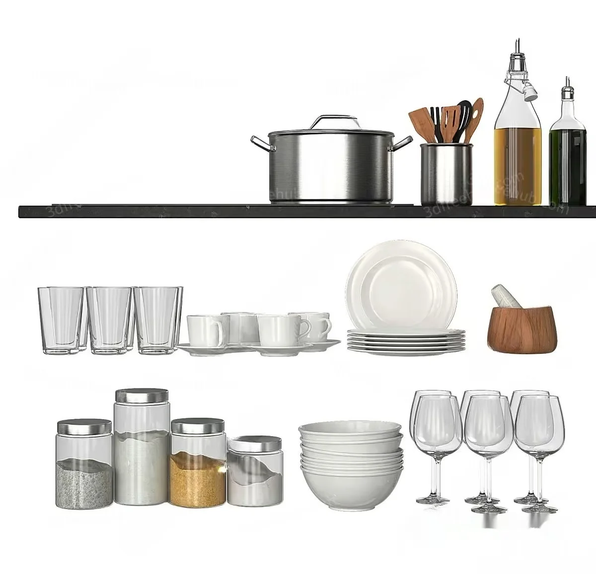 A Kitchen Setup 3D Model – 22462 – VRAY Render