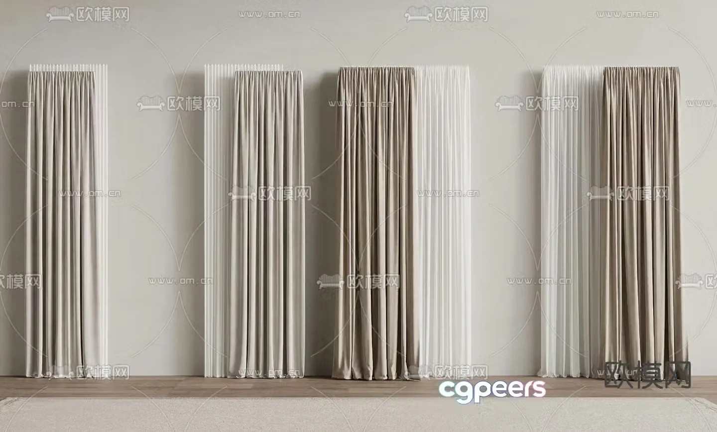 Plain curtains 3d model