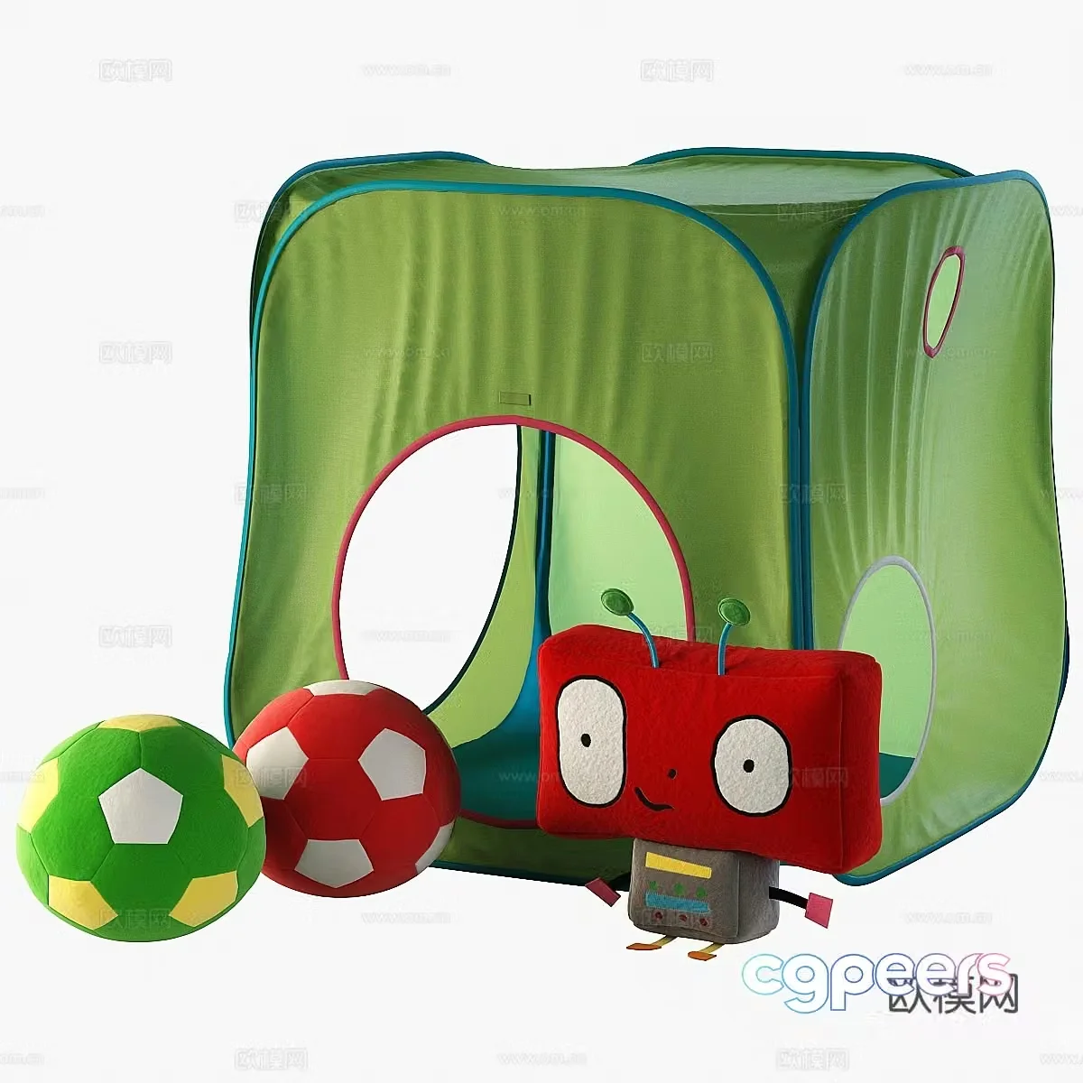 Modern children’s tent plush toy 3d model