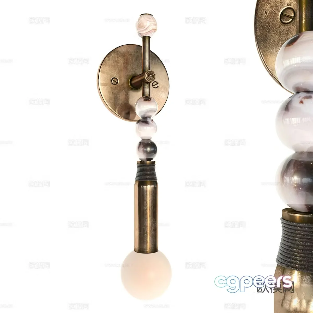 New Chinese metal wall lamp 3D model