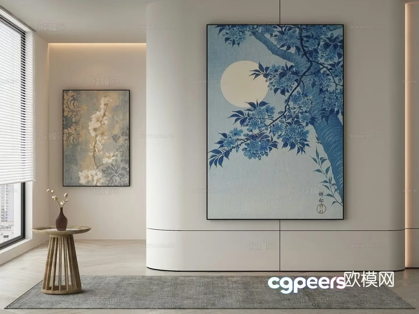 New Chinese style decorative painting art painting hanging painting 3d model