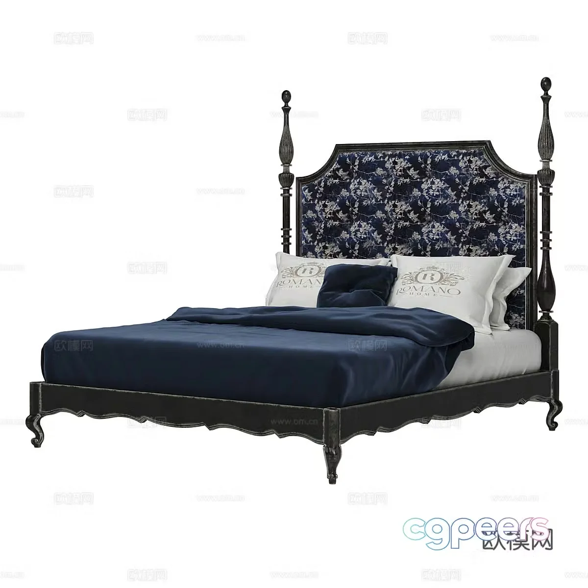 American simple double bed Double bed Simple bed Bed Bedroom bed Single bed 3D model