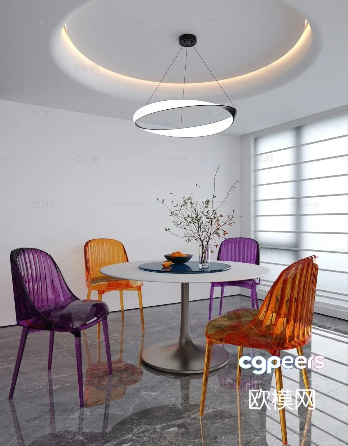 Leisure table and chair 3d model