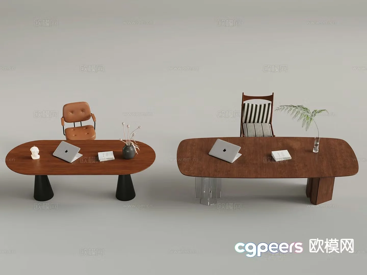 Medieval style desk and chair 3d model