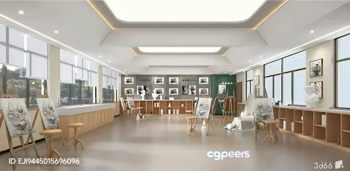 An Empty Art Studio 3D Model – 13149 – VRAY Render