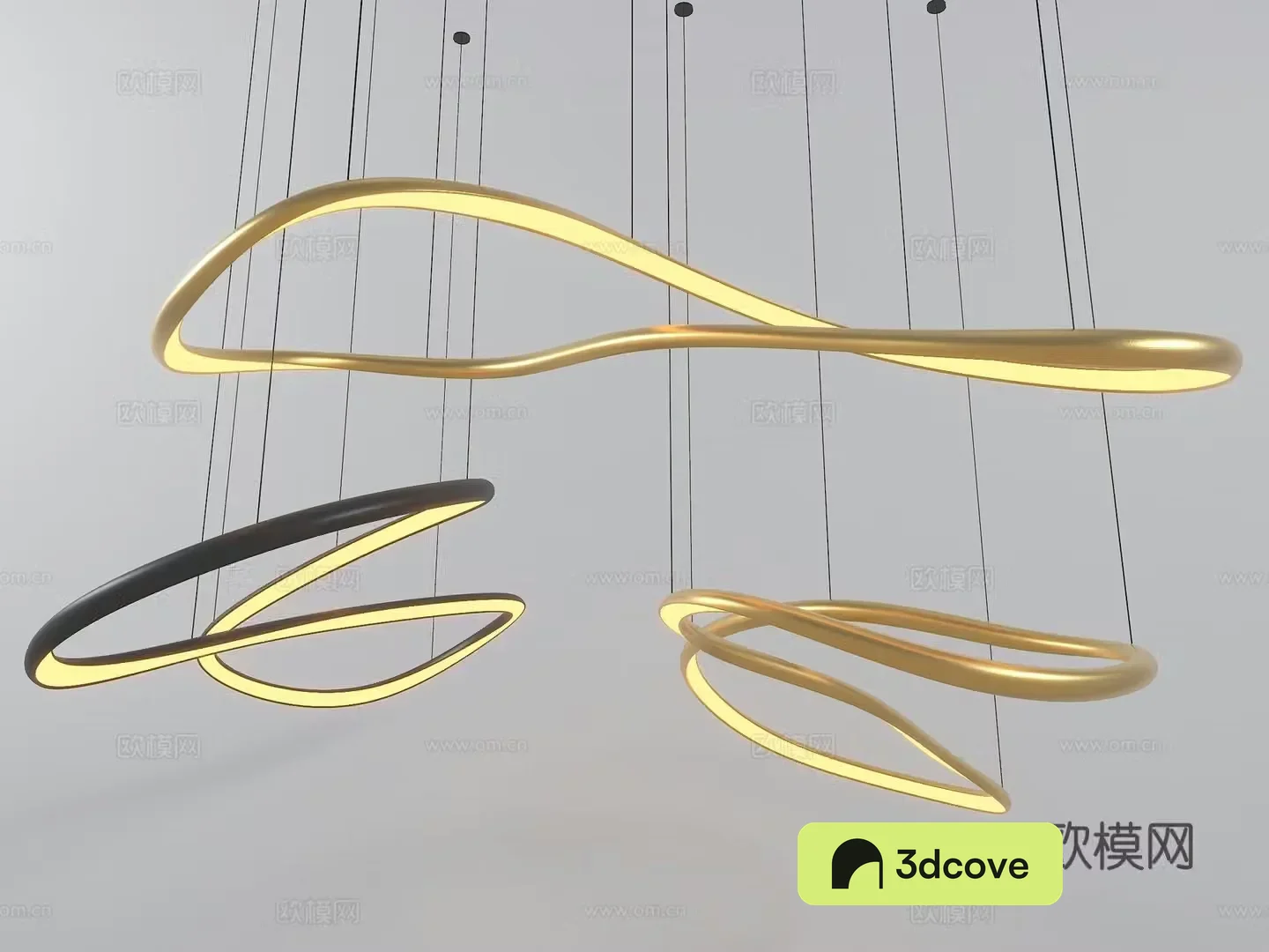 Light luxury special-shaped chandelier streamlined chandelier