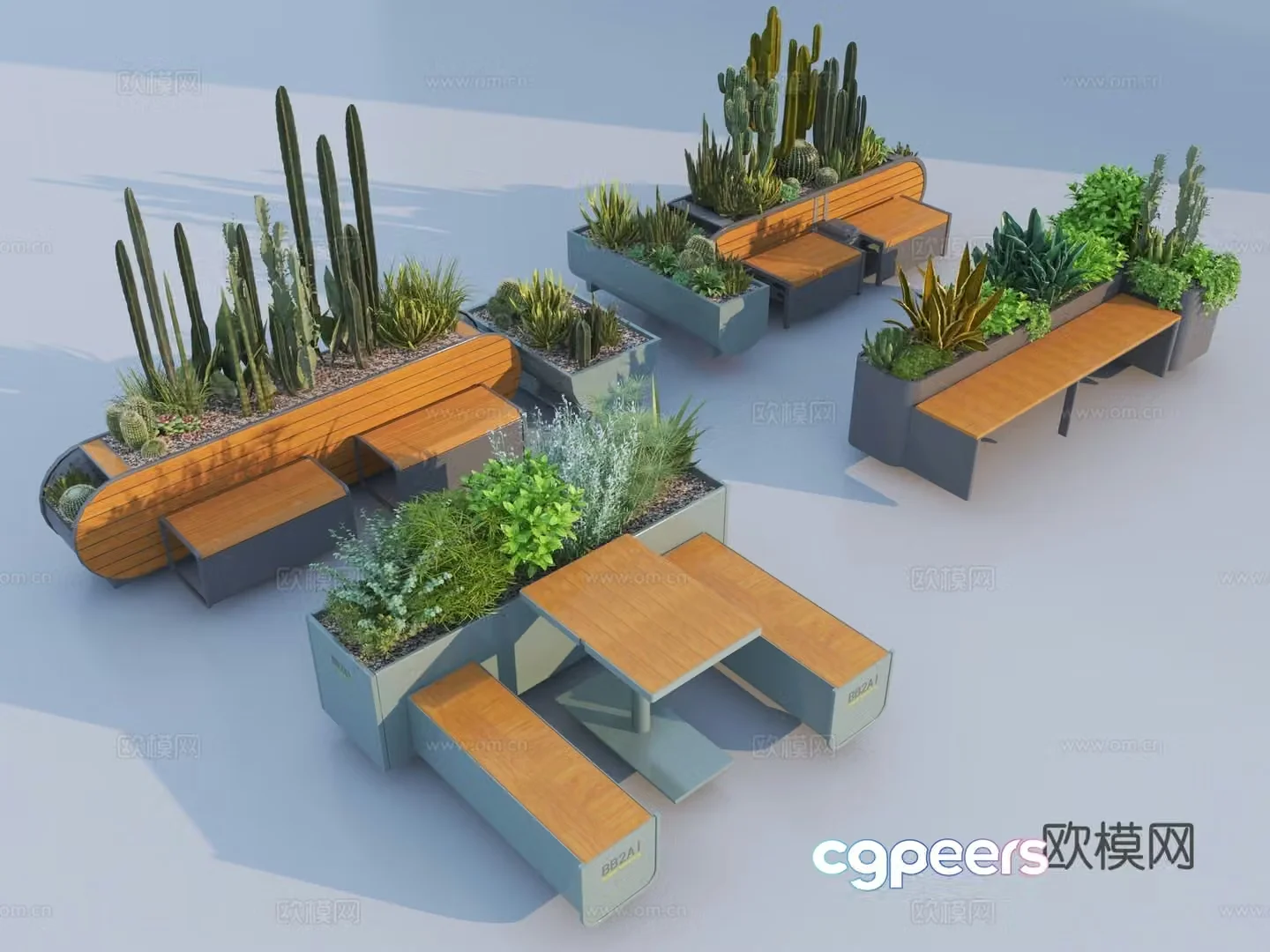 Outdoor chair tree pool chair park chair 3d model