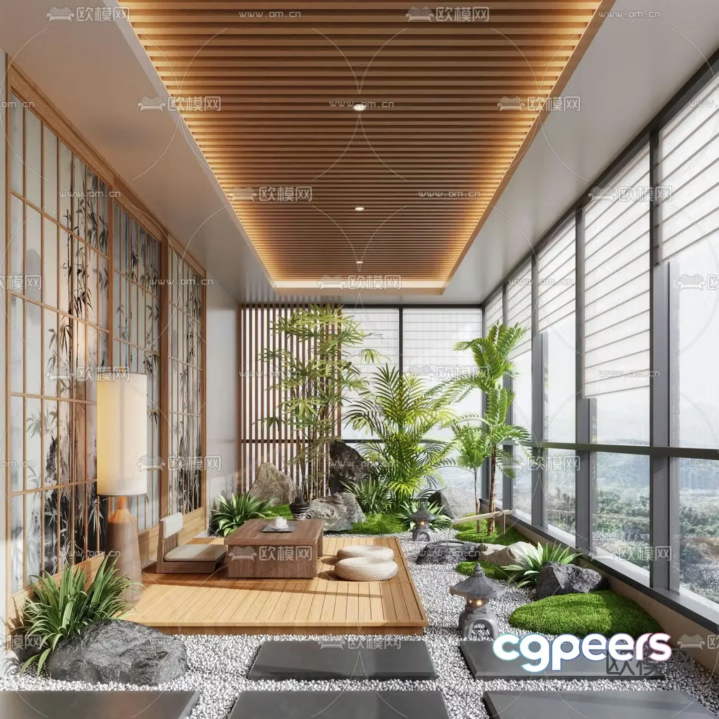 Indoor landscaping 3d model