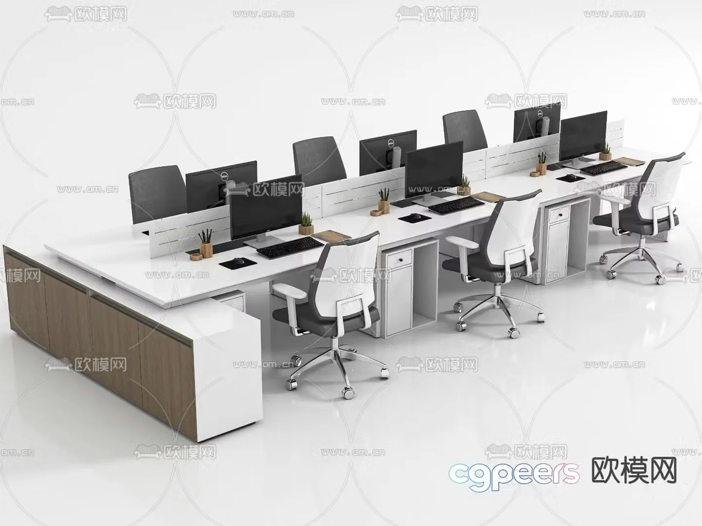 Card space desk workstation 3D model