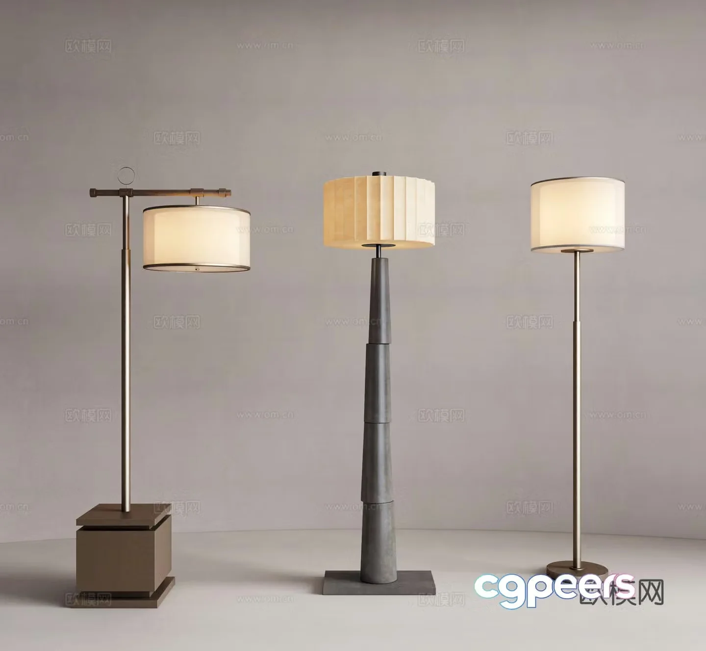 New Chinese style floor lamp fishing lamp Zen floor lamp 3d model