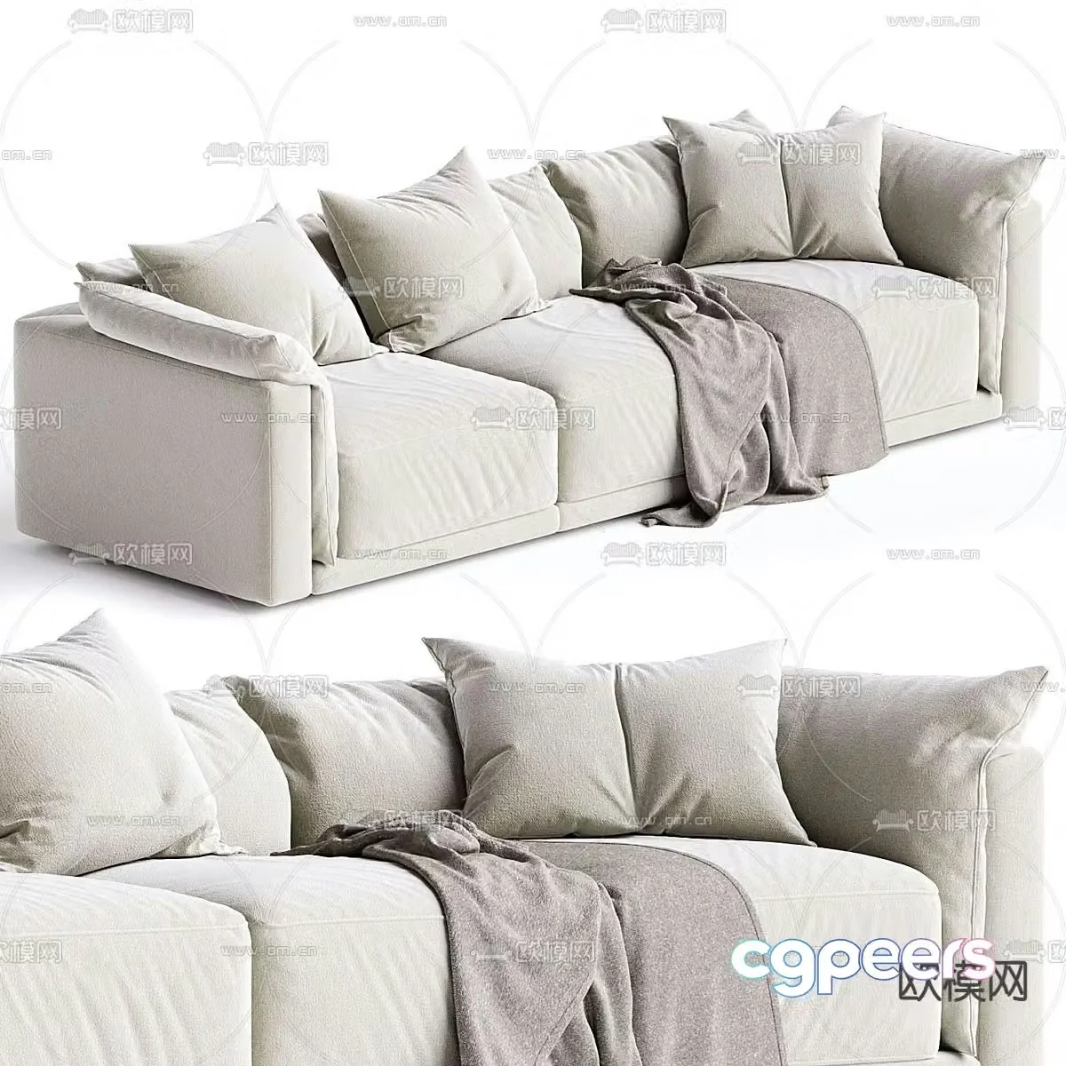 Montauk three seater sofa 3d model