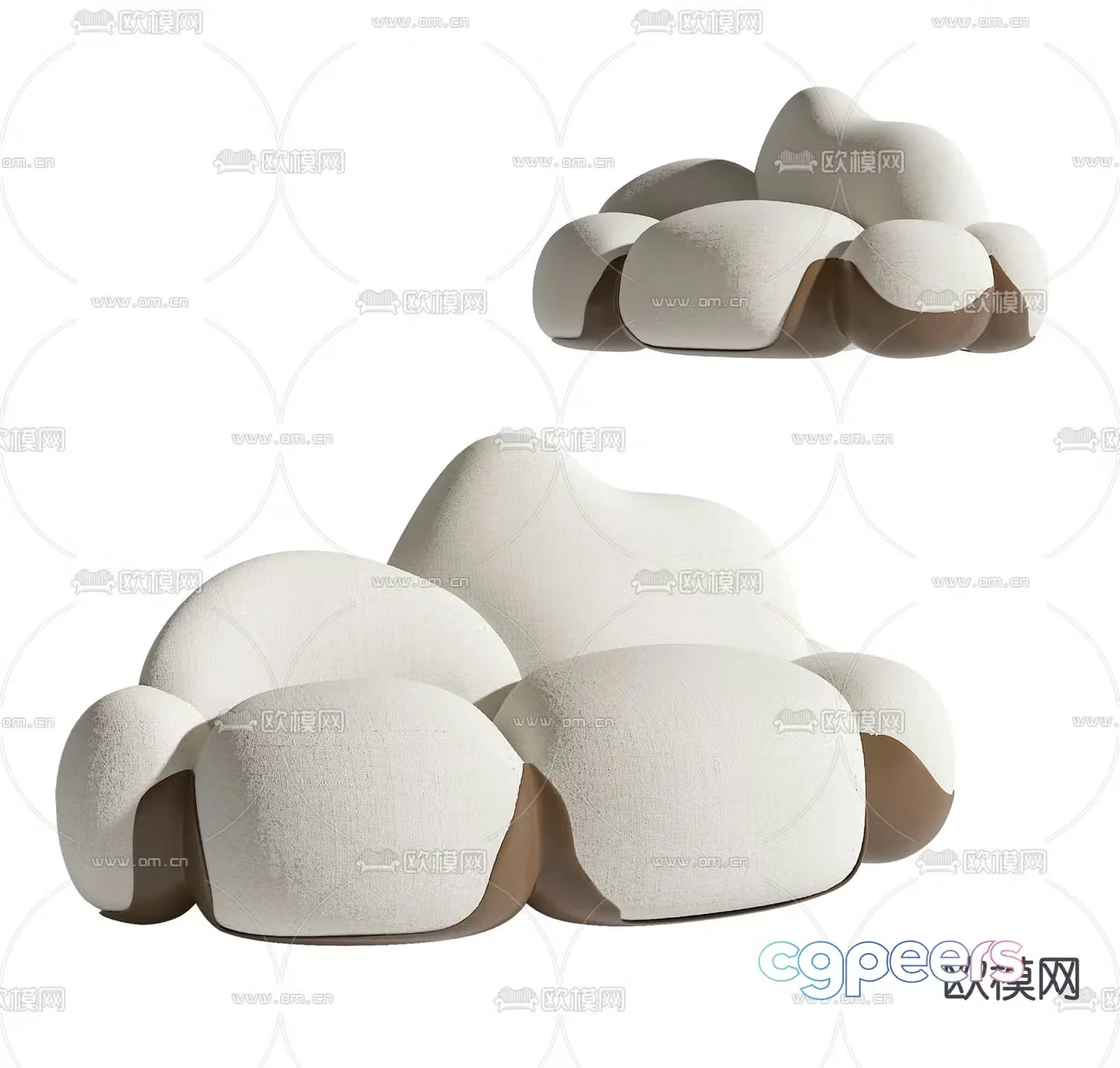 Beanbag sofa cloud sofa 3d model