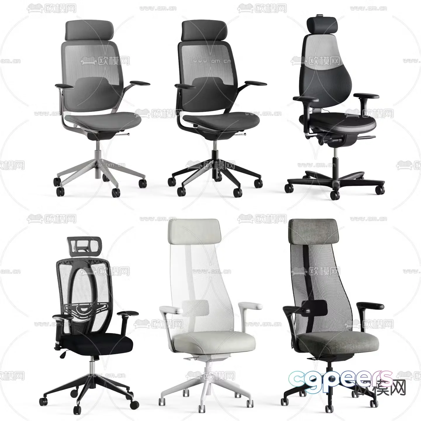 Office chair staff chair class chair 3d model