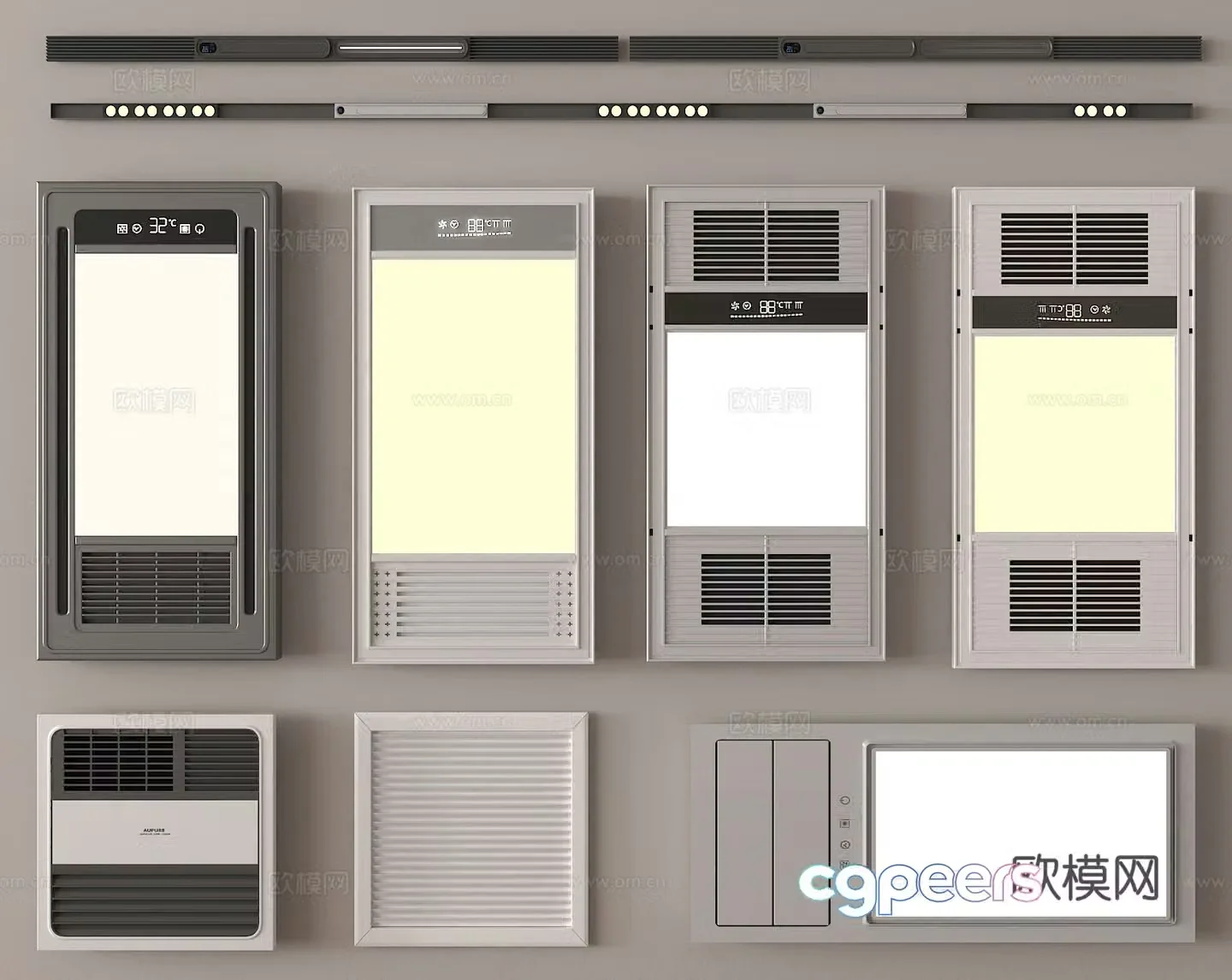 Integrated bathroom heater linear bathroom heater air heater 3D model