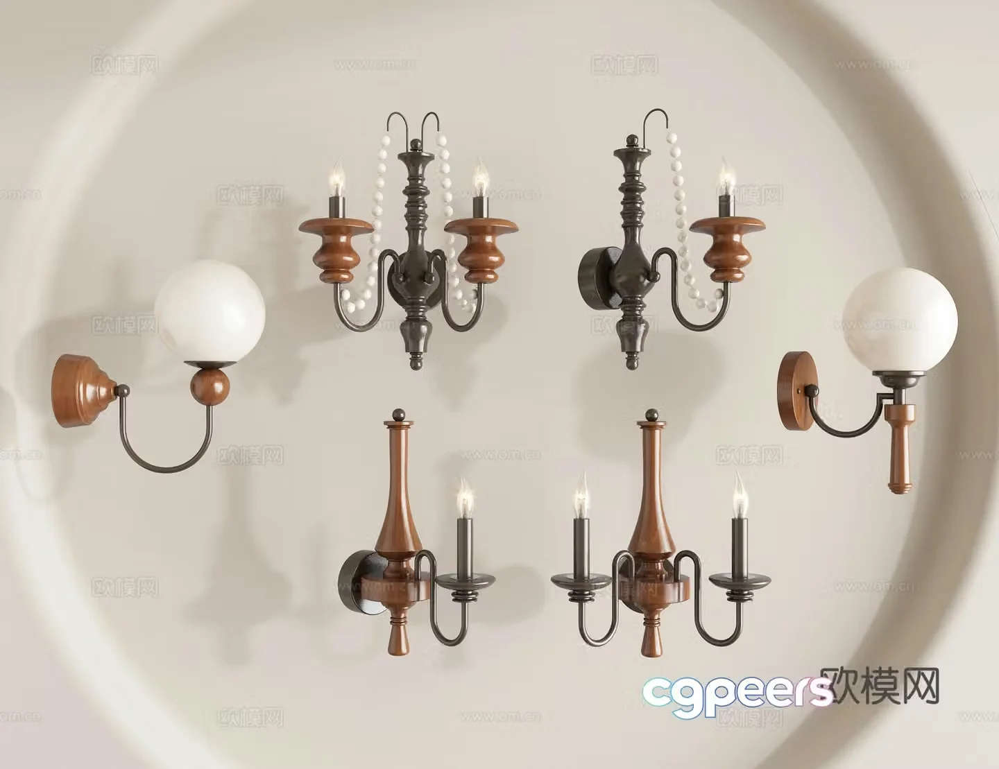 Medieval style wall lamp 3d model