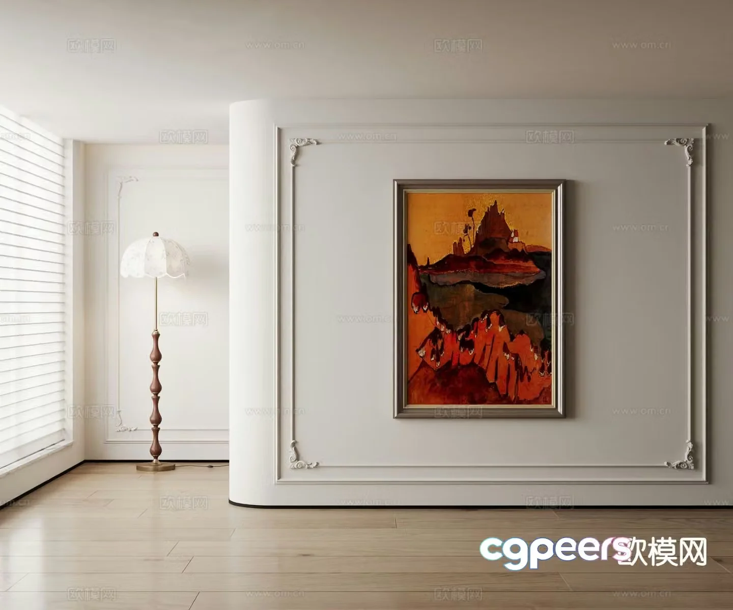 American art painting texture painting decorative painting 3d model