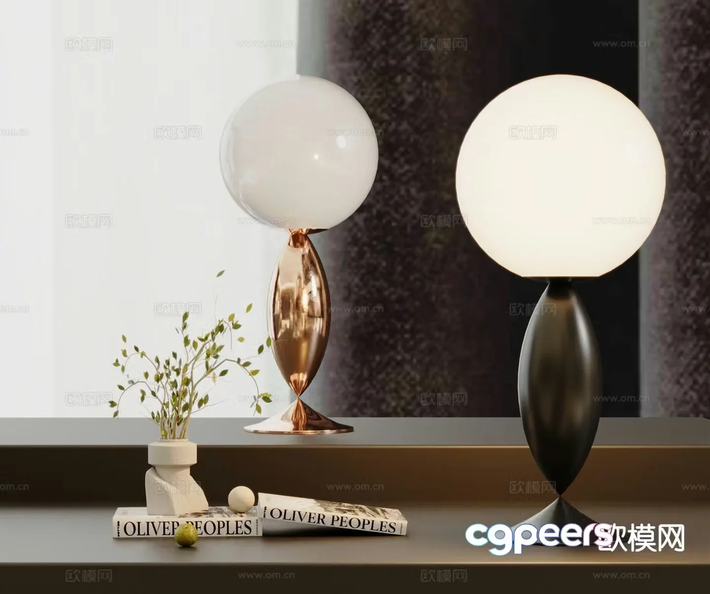Minimalist desk lamp glass desk lamp 3d model