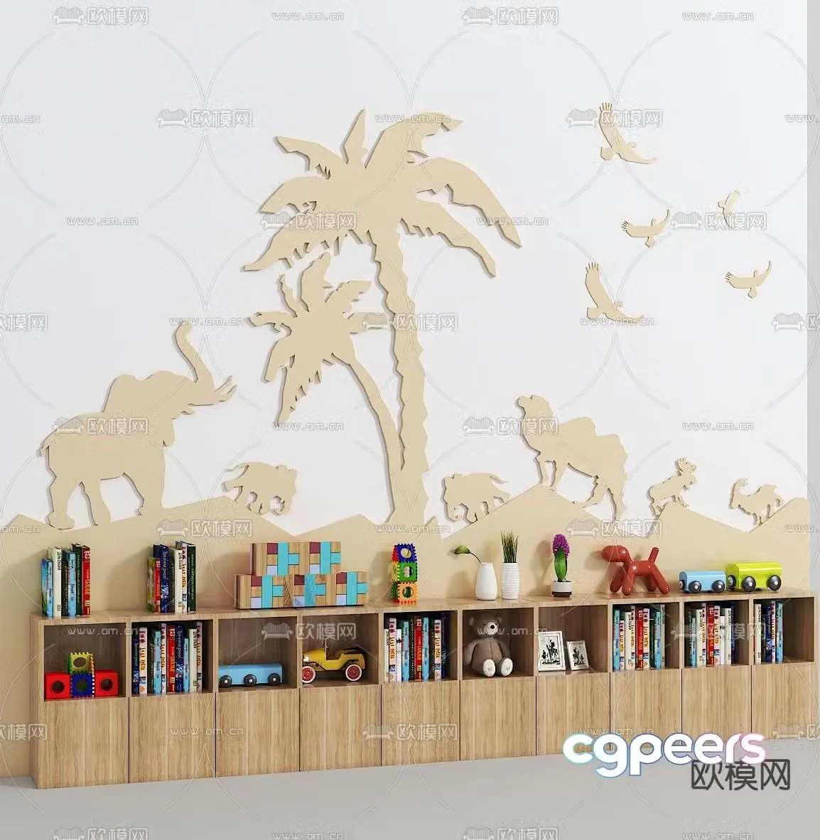 Children’s toy bookcase 3d model