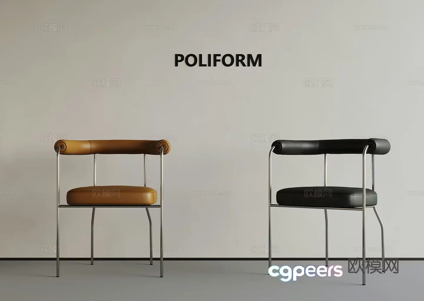 Modern dining chair single chair leisure chair 3d model