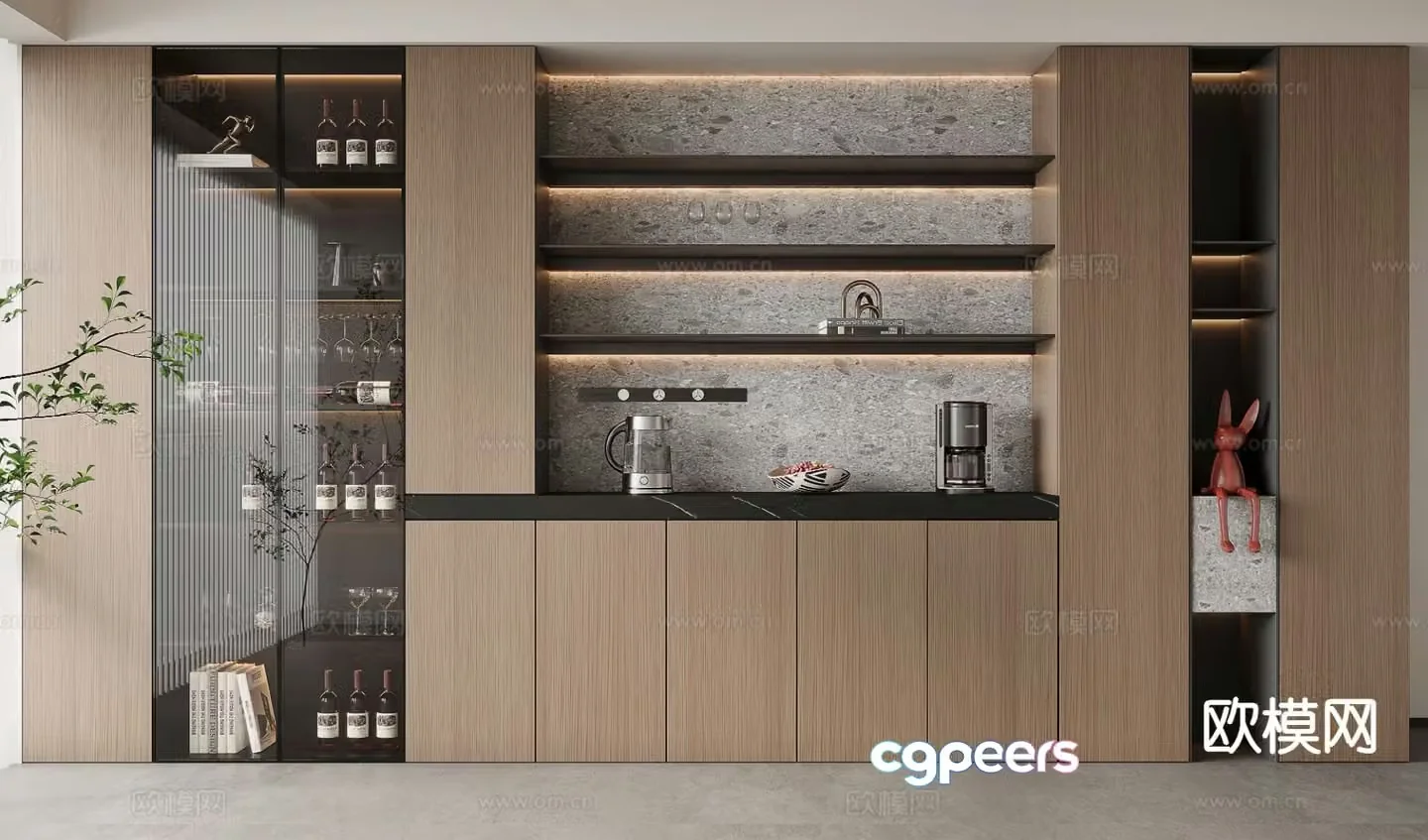 Italian wine cabinet sideboard 3d model