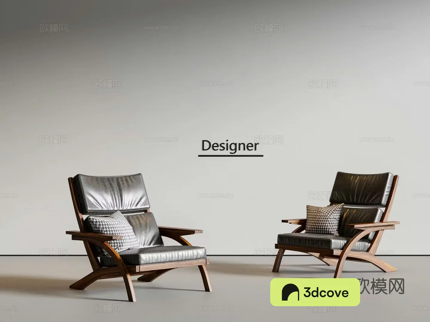 Medium style leisure chair 3d model
