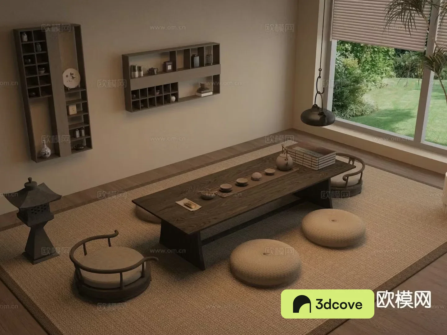 Medieval style tea table tatami tea table