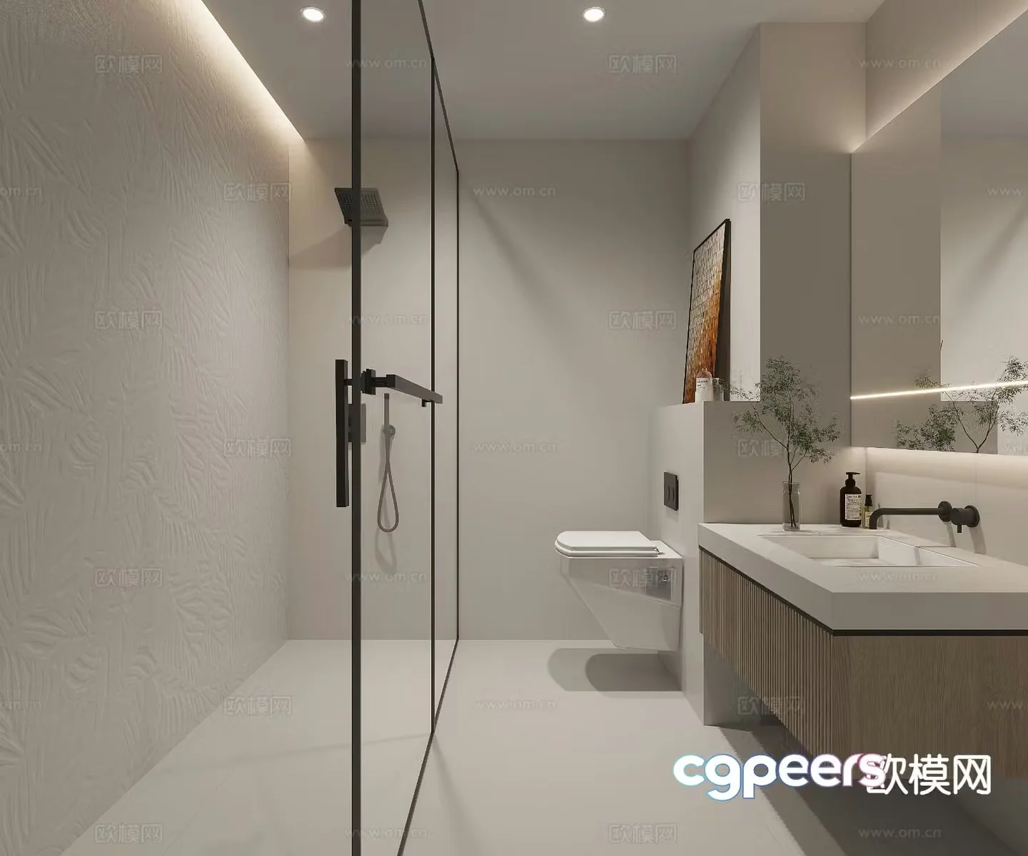 Modern bathroom bathroom toilet 3d model