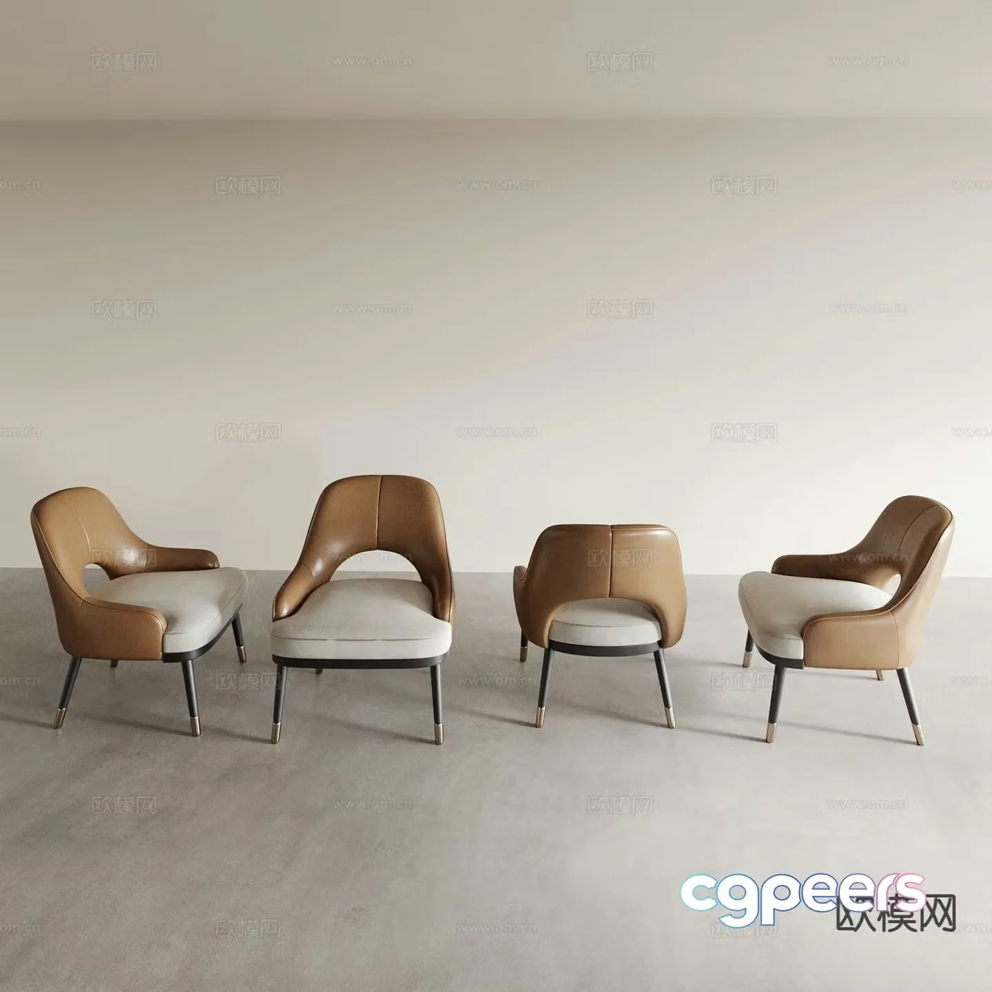 Modern chair dining chair tea chair leisure chair 3d model